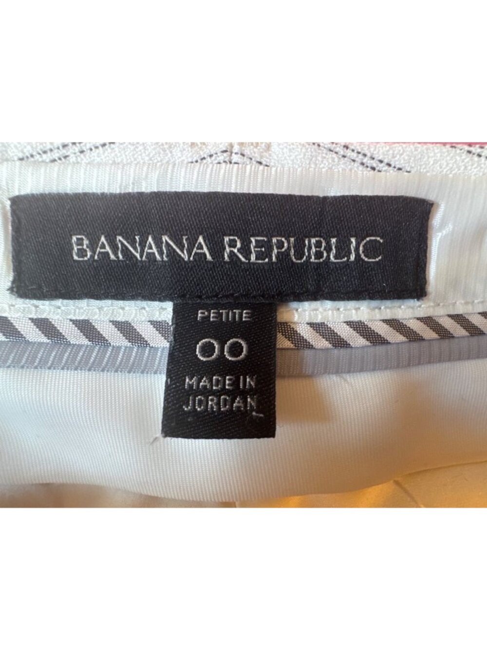 Banana Republic Avery Petite 00 White Striped Crop Pants With Pockets - Picture 4 of 14